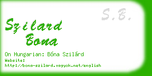 szilard bona business card